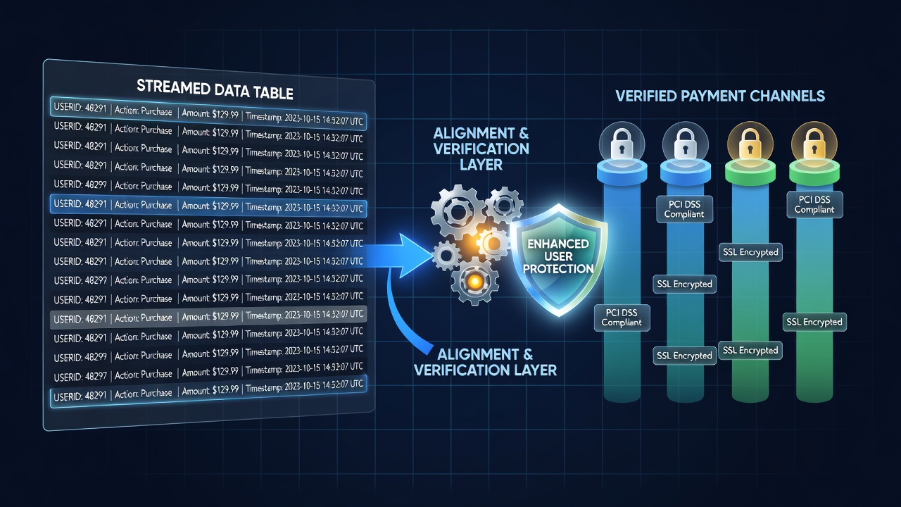 Secure payment gateway interface integrated with live casino streaming dashboard