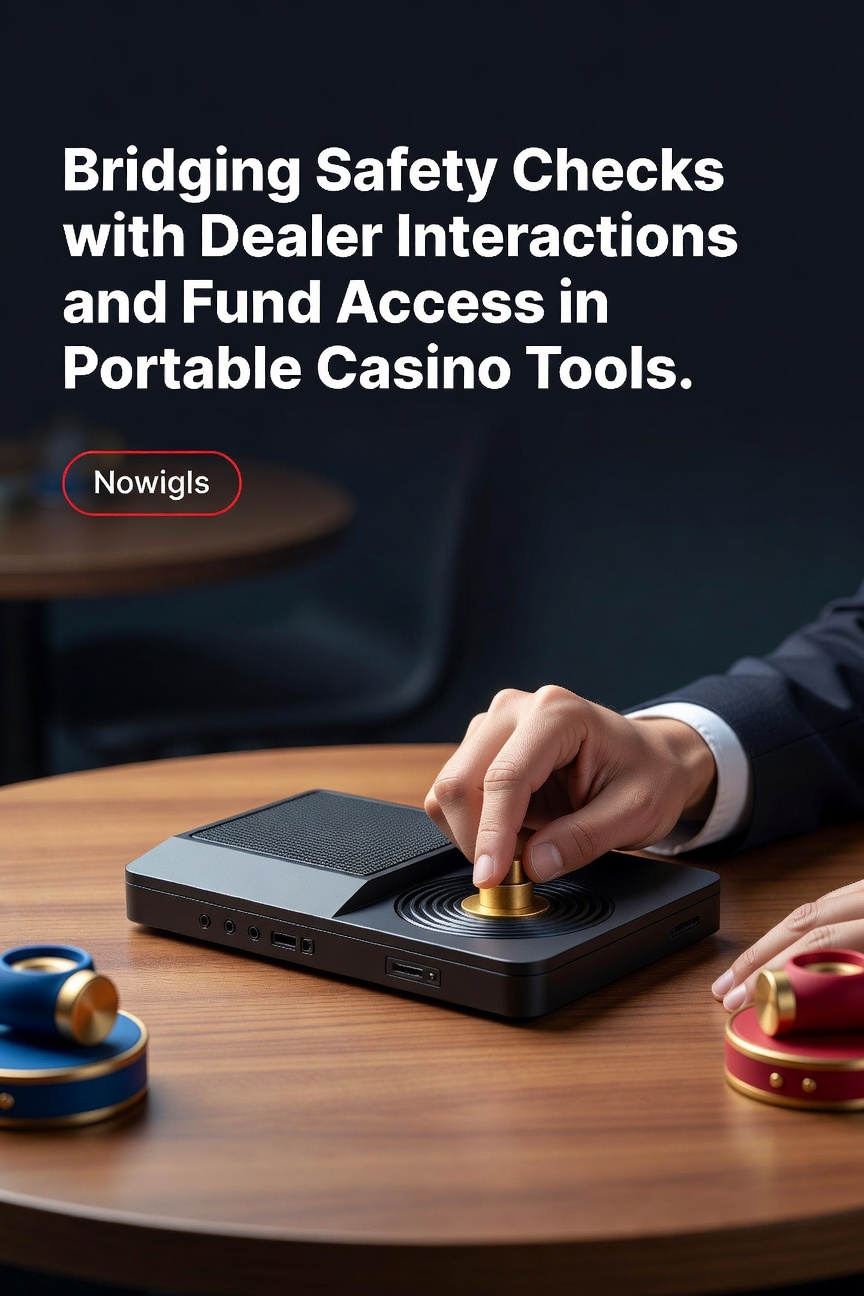 Close-up of secure transaction dashboard in a portable casino app linking verification status to dealer table and fund controls
