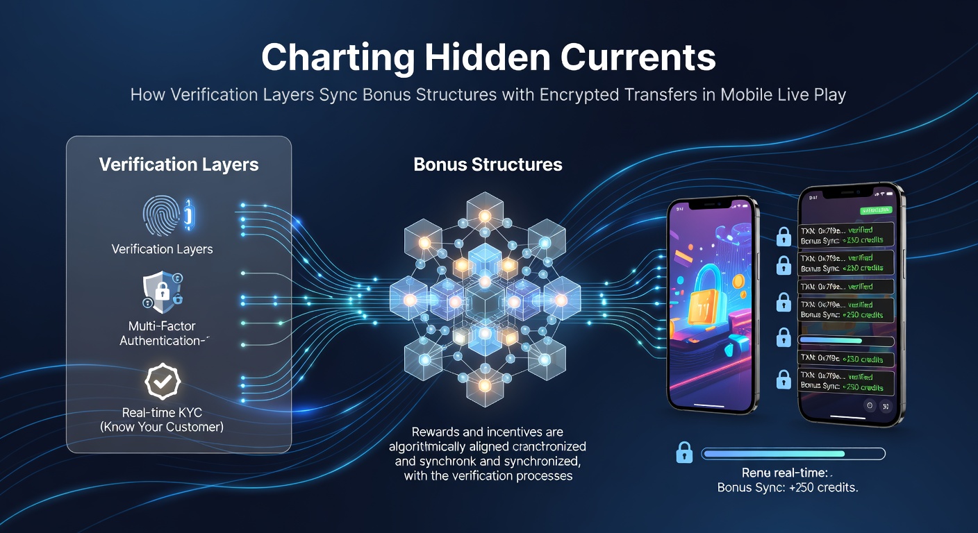 Diagram illustrating verification layers integrating bonus structures and encrypted transfers in mobile live gaming platforms