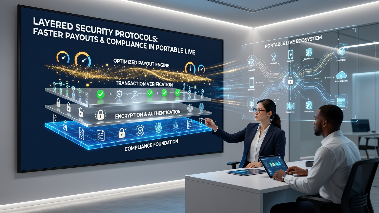 Mobile live casino interface displaying secure payout processing layers
